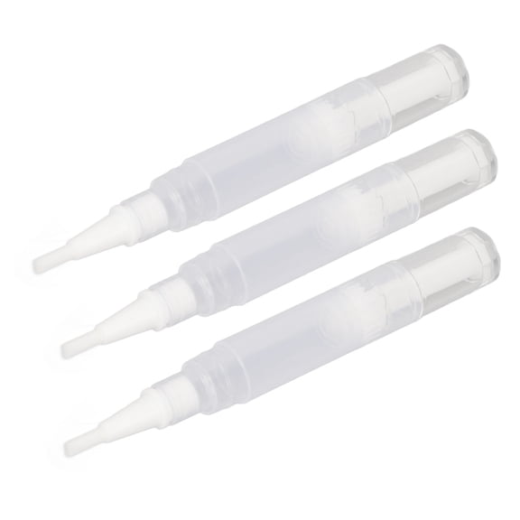 Riousery 3 Pack Transparent Twist Pens 0.15 oz / 4.5 ml Empty Brush Tip Rotating Reusable Nail Oil Container Applicator