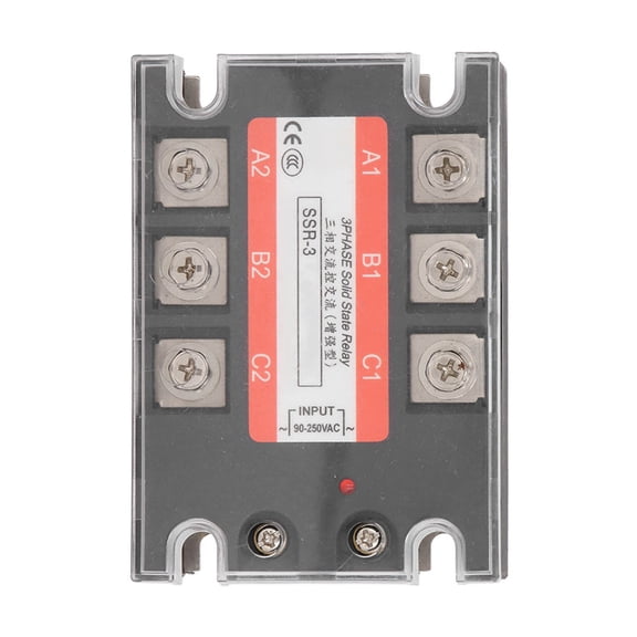 Riousery 3 Phase Solid State Relay 120A A48120 Fully Isolated AC to AC SSR 480V Electrical Component for Heating Motors Lighting Heavy Duty Industrial Use 4.3 inches / 11.0 cm[cite: 1]