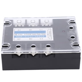 Riousery 3 Phase Solid State Relay SSR-3/032-4880A DC-AC 480V 80A Distribution Control Equipment (4.72 in / 12 cm)