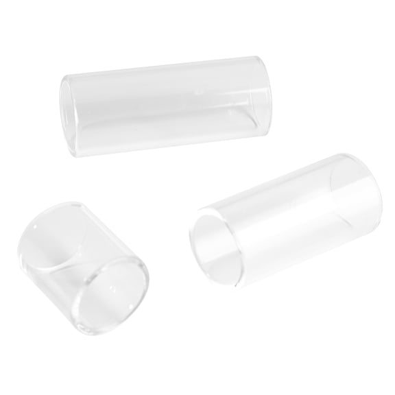Riousery 3-Piece Glass Guitar Slide Set, Tube Finger Slider Instrument Accessory for Playing, Clear