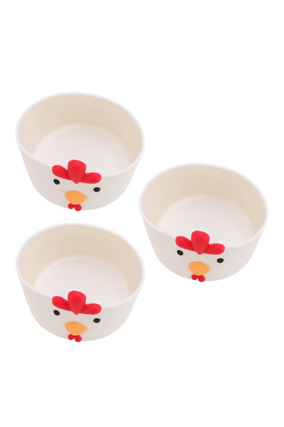 3-Piece Silicone Water Bottle Boot Anti-Slip Cartoon Chicken Protective Bottom Sleeve for Baby Cups and Bottles, Durable Shatterproof Bumper Coaster Accessory, White, 3.15 Inches / 8 cm