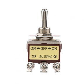 Riousery On OFF On 3 Position Momentary Toggle Switch, 6 Pin 12mm 15A 250VAC Electrical Rocker Switch for Home Appliance and Industrial Control, Easy Mount Durable Construction (2.76 inches / 7 cm)