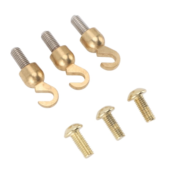 Riousery 3 Sets Clock Weight Shell Hook Set Brass Shell Open Hook and Bolt for Older Style Grandfather Or Grandmother Clock Replacement Parts Hardware Accessories