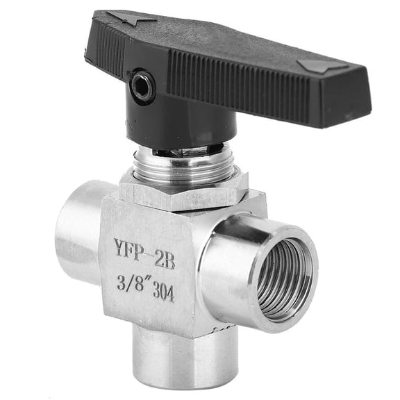 Riousery 3 Way Ball Valve BSPP Female Thread Stainless Steel Valve for Water Pipe Flow Control 3/8 in / 9.53 mm[cite: 1]