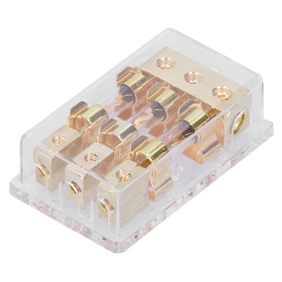 Riousery 3 Way Fuse Holder Box 1x0GA In 3x4GA Out 60A Distribution Block for Car Yacht Stereo Audio Modification 6.3 inches / 16 cm