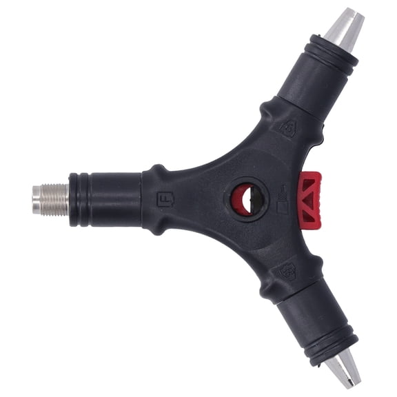 Riousery 3-in-1 Manual Coaxial Cable Stripper Heavy Duty F Connector Installation Tool Universal Wire Stripping Expander for Electrical Cable Pipe ABS Chrome Plated Steel 7.48 in / 19 cm