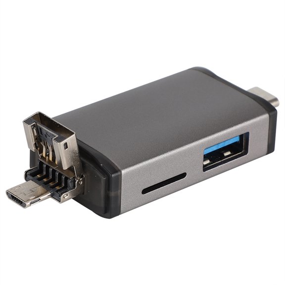 Riousery 3-in-1 Type-C USB Micro-USB Multi-Function Memory Card Reader for TF MMC OTG-Enabled Smartphones Tablets Windows Mac Compatible Portable Adapter