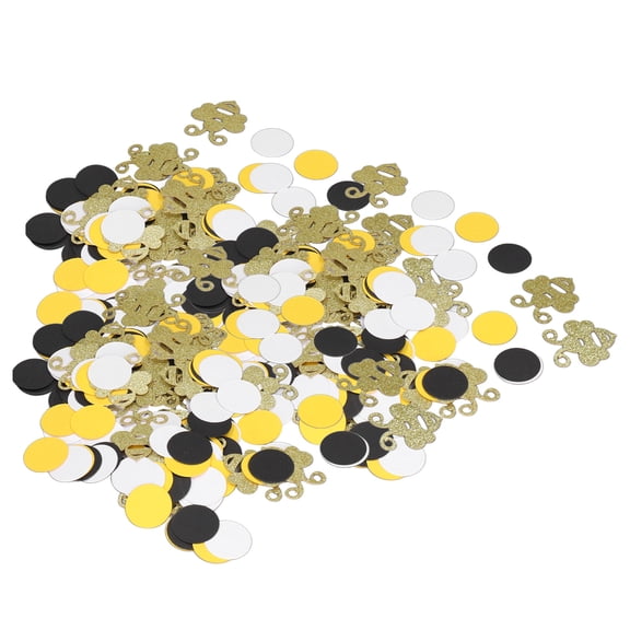 Riousery 300 Pcs Bee Confetti Gold Glitter Round Shape Paper Table Scatter for Themed Baby Shower Birthday Party Decorations