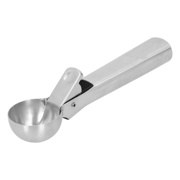 Riousery 304 Stainless Steel Ice Cream Scoop with Trigger Release, Versatile Cookie Dough and Fruit Ball Spoon Portion Control Cutlery Kitchen Tool, 7.1 Inches / 18 cm Length, Silver