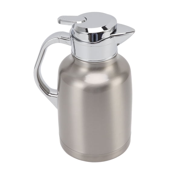 Riousery 304 Stainless Steel Thermal Tea Pot Double Wall Vacuum Insulated Coffee Carafe Hot Water Pitcher for Hotel Restaurant Home (Silver)