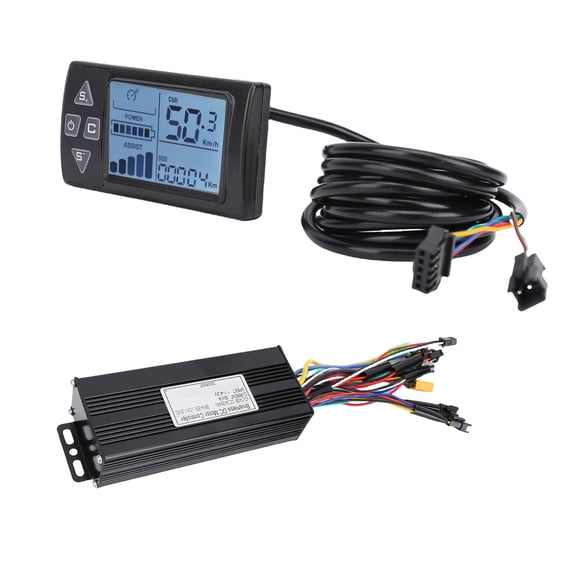 Riousery 30A 3 Mode Sine Wave Bike Controller Set S861 LCD Display Meter Waterproof Brushless Motor Modification Kit for Electric Bicycles (8.66 inches / 22 cm Pack Length) Premium Alloy Build