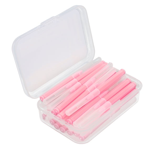 Riousery 30pcs / Box Interdental Brush Tooth Cleaning Tool Orthodontic Dental Tool Teeth Cleaner Pink