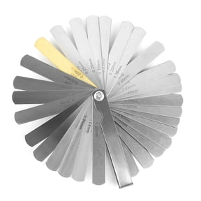 Riousery 32 Blades Feeler Gauge Stainless Steel Metric and Imperial 0.04-0.88mm / 0.0015-0.035 inches Dual Marked Foldable Thickness Measurement Tool for Gap Width Dimensional Measurement Gauges