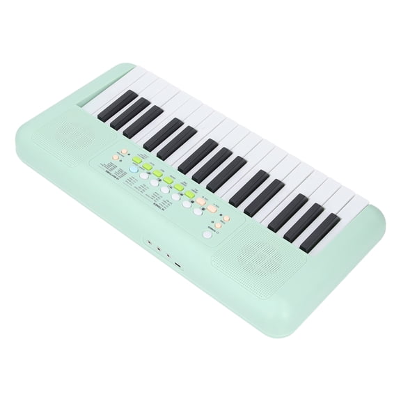 Riousery 32 Key Electronic Piano Keyboard 16 Tones 10 Rhythms Vibrato Sustain Echo Effects Portable Digital Instrument with Microphone Avocado Green 17.32 inches / 44 cm
