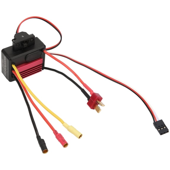 Riousery 35A RC Brushless ESC Electronic Speed Controller Compatible with 1/16 & 1/18 Remote Control Cars, Aluminum & Electronic Parts, 5.5x3.1x1.2 inches / 14x8x3 cm Size, Vibrant Red Finish