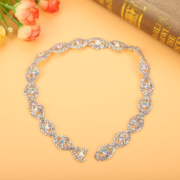 Riousery 36 inches / 91.4 cm Sparkling Rhinestone Ribbon Claw Chain DIY Decor 0.6 inches / 1.5 cm Width AB Rhinestone