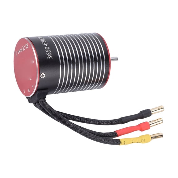 Riousery 3650 Brushless Motor 6300KV High Speed Upgrade for 1/10 Scale RC Racing Car and Boat Universal Replacement Parts Compatible with Tamiya Traxxas Axial HPI Models (1.42 inches / 36 mm)