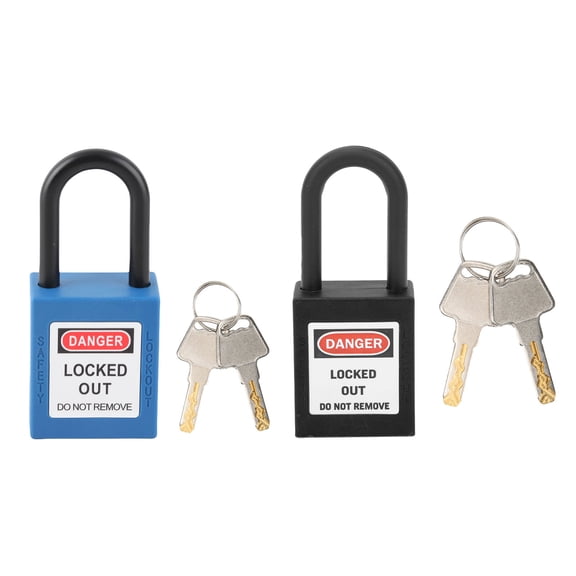 Riousery 38mm Lockout Tagout Lock Nylon Erosion Proof Insulated Safety Padlock with Key Blue 1.5 inches / 38.1 mm 1 Count