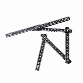 Riousery 39.37 inches / 100 cm Slide Ten-Parts Fold Up Rulers 3ft Folding Versatile Inside Reading Carpenter's Ruler Education Meter Lightweight and Compact Black Measuring Tool For DIY