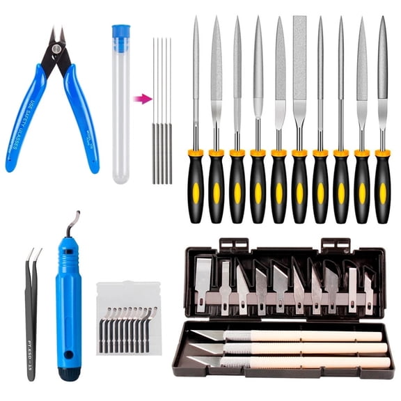 Riousery 3D Printer Tool Kit Deburring Tool Scraper for 3D Model Cleaning & Material Removal (9x6.2x1.9 inches / 23x16x5 cm)