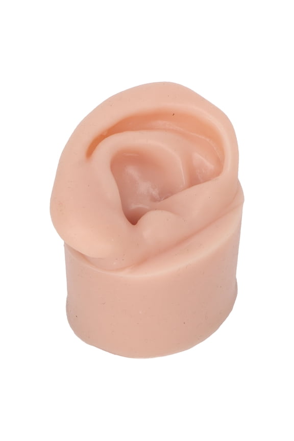 3D Silicone Ear Model Left Side Medium Skin Tone For Piercing Practice Earrings Display 2.4in / 60mm