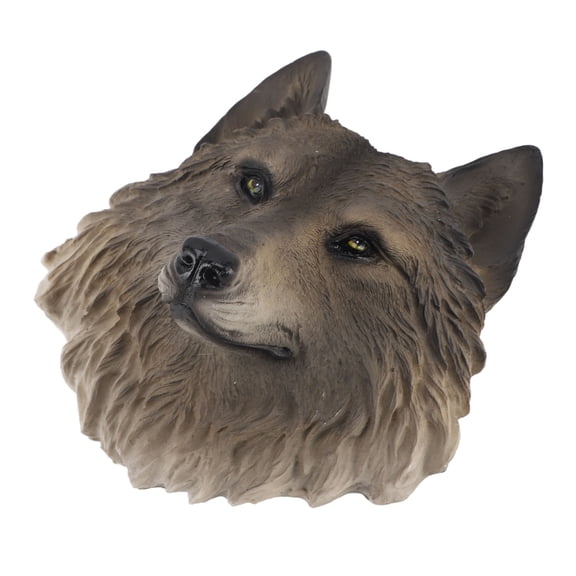 Riousery 3D Wolf Animal Head Statue Resin Wall Decor Realistic Wildlife Sculpture