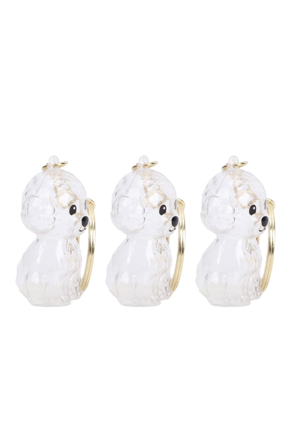 3PCS Dog Hair Collector Keychain Memorial Keepsake Storage Box Transparent Bottle, 3.94 inches / 10 cm