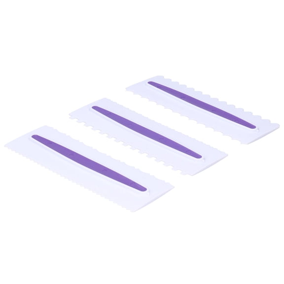Riousery 3Pcs Cake Icing Spatula Frosting Scraper Comb Edge Smoothing Decorating Tool Plastic, 9.06 inches / 23 cm
