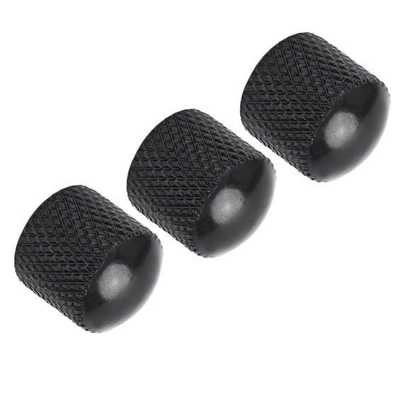 Riousery 3Pcs Electric Guitar Control Knob Set, Volume & Tone Fit Top Replacement Kit, Metal & ABS, Black, 0.7 inches / 1.8 cm, Essential Instrument Accessory