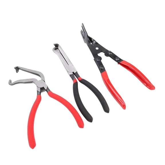 Riousery 3Pcs Electrical Disconnect Pliers Set Automotive Terminal Connector Separator Removal Tool with 60 Degree Bent Straight Head and Lamp Clip Pliers for Cars and Trucks (8 inches / 20.3 cm)
