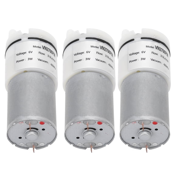 Riousery 3Pcs Micro Water Pump Mini Submersible Motor Aquarium Air Accessories DC6V 3W 3.5L/min Vacuum Diaphragm Pump for Fish Tank Circulation Replacement System (3.94 x 3.15 x 1.18 inches)