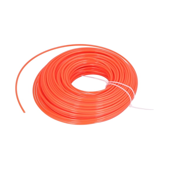 Riousery 3mm / 0.12 inches Round Nylon String Trimmer Line 50m / 164ft Heavy Duty Brush Cutter Cord Wire Grass Weed Eater Replacement Accessory Orange Color for Lawn Garden Care