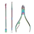 thumbnail image 1 of Riousery 3pcs Cuticle Trimmer Set Stainless Steel Professional Nail Care Cuticle Pusher Scraper Set for Fingernails Toenails (6.69 inches / 17 cm), 1 of 10