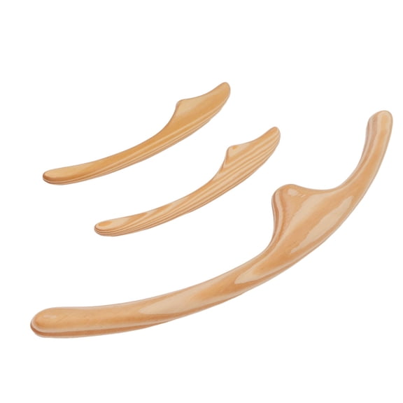 Riousery 3pcs Cypress Wood Gua Sha Tool Set Muscle Relax Cellulite Removal Lymphatic Drainage Massage Tools for Face Arms Legs Body Shaping Relaxation Therapy Kit