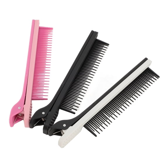Riousery 3pcs Teasing Clip Comb for Hair Stylist, Parting Flat Iron Attachment, Clip On Coloring Styling Tools, Highlight Comb for Trimming Cutting
