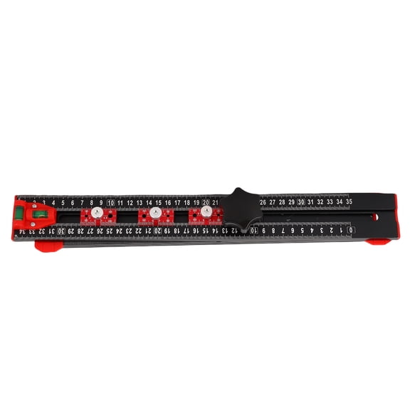 Riousery 4 in 1 Drilling Position Ruler 35cm Adjustable Metric T Square Multi Angle Measuring Cabinet Hardware Jig Drawer Door Hole Drilling Template Guide Tool Black (13.8 inches / 35.0 cm)