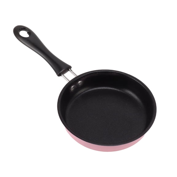 Riousery 4.9 Inch Mini Frying Pan Stainless Steel Nonstick Small Egg Pan Pink 12cm / 4.7 inches Prevent Stick Round Breakfast Skillet with Long Handle