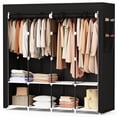 thumbnail image 1 of Riousery 67 Inch Large Portable Wardrobe Closet, 8 Storage Spaces with 4 Hanging Rods, Steel Frame Fabric Organizer, Easy Assembly and Dust Resistant Design, Black, 1 of 6