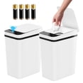 thumbnail image 1 of Riousery 2-Pack Touchless Bathroom Trash Can, 3.5-Gallon Slim Automatic Motion Sensor Garbage Can with Lid, White, 1 of 7