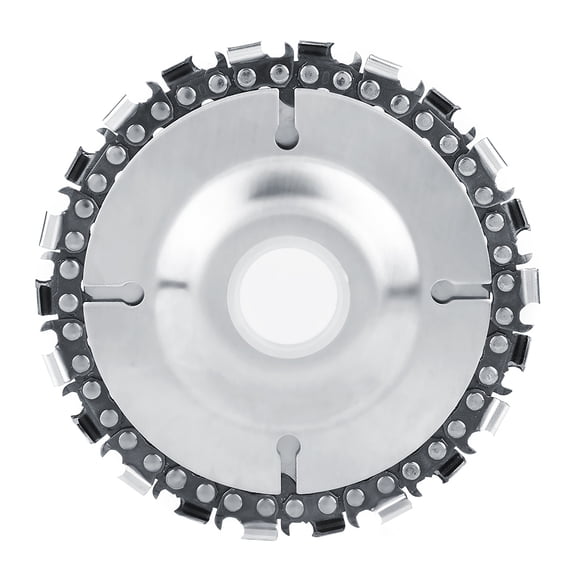 Riousery 4 Inch / 100mm Grinder Chain Disc 22 Tooth Wood Carving Wheel for 4" and 4.5" Angle Grinders, 5/8 Inch Arbor Heavy Duty Steel Blade for Sculpting, Cutting, and Shaping Wood, Ice, Plastic