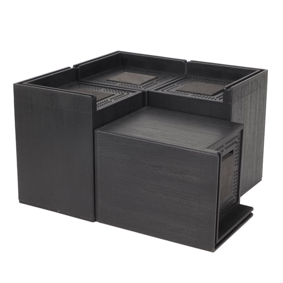 Riousery 4 Inch Heavy Duty Square Furniture Risers for Sofa Bed Lifts Non Slip Buffer Pads Black 4 Pack 4.1 inches / 10.5 cm Height Durable Plastic and EVA Base