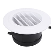 Riousery 4 Inch Round Vent Cover ABS White Exhaust Vent Louver Grille Cover Oblique Air Output for Bathroom Ceiling and Office Wall 14x14 Inches / 35.6x35.6 cm