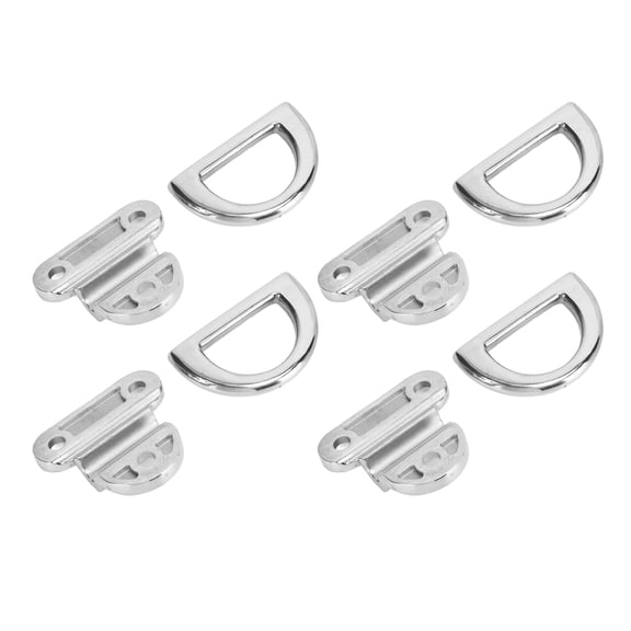 Riousery 4 Sets Marine Grade Folding Pad Eye 316 Stainless Steel Marine 8MM D Shaped Connecting Rings