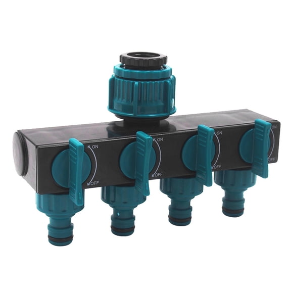 Riousery 4 Way Garden Hose Splitter Heavy Duty Water Shut Off Valve Tap Adapter 1 Pack