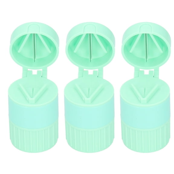 Riousery 4-in-1 Pill Crusher Cutter and Tablet Splitter Grinder with Built-In Medicine Storage Box Container Case, Pocket Sized Multi-Functional Pill Box for Travel and Daily Medication Use, Green