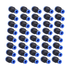 Riousery 40Pcs Pneumatic Reducing Connector Straight Push in Reducer Fittings for P12-8 Air Tube, 12mm / 0.5in to 8mm / 0.3in, Blue Stainless Steel, Industrial Air Hose Connector Pack