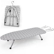 Riousery Tabletop Ironing Board, Steel Frame, Foldable Design with Iron Rest and Hanging Storage, Compact for Dorms & Apartments, 30"x12"x7"