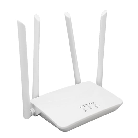 Riousery 4G LTE Router 300Mbps 4 High Gain Antenna Mobile Hotspot Wireless WiFi Router Unlocked with SIM Card Slot for Europe Asia 100-240V EU Plug 10 inches / 25.4 cm
