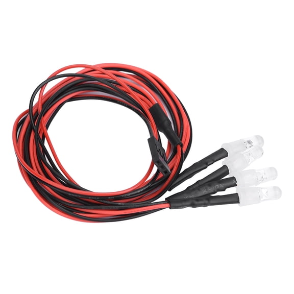 Riousery 4PCS 5mm Headlights RC Accessory LED Lights for Model Drift Car Vehicle 5# Red Light 27.6 inches / 70 cm[cite: 1]