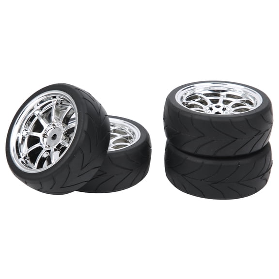 Riousery 4PCS RC Car Tires Rubber Anti-Skid Wheel Upgrades for 1/10 Radio Control Racing Vehicles Replacement Parts with 12mm Hex Hub 2.56 inches / 65 mm Diameter Premium Hobby Accessories Black